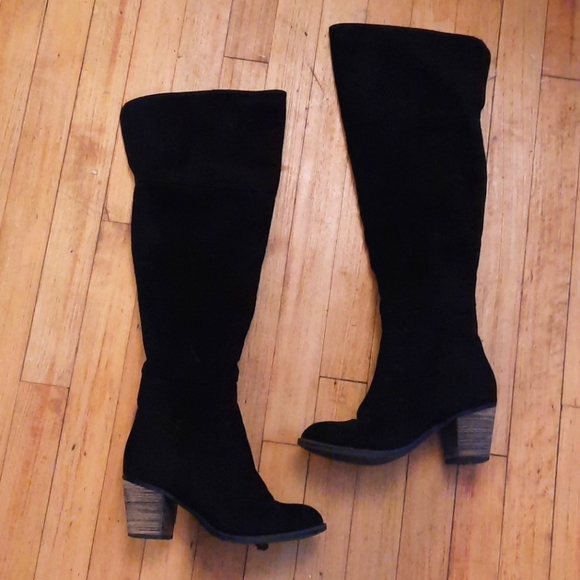 Crown Vintage Shoes - Crown Vintage over the knee black boots